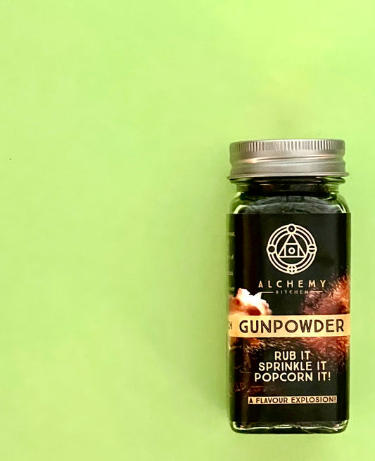Jar of Alchemy Kitchen Gunpowder spice mix