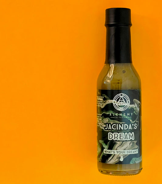 Bottle of Alchemy Kitchen Jacinda's Dream hot sauce